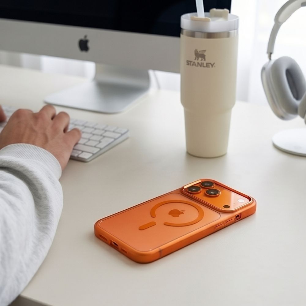 Tech Protect Magmat Magsafe Cc Iphone 17 Pro / 18 Pro Cosmic Orange/Clear