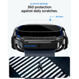 Spigen Rugged Armor & Hærdet Glas Til Apple Watch Ultra 1 / 2 / 3 / 4 (49 Mm) Matsort
