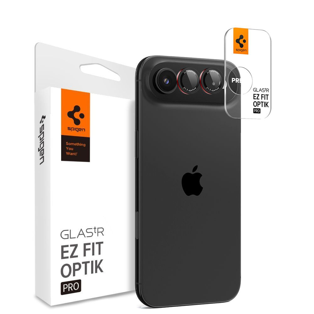 Kamera Beskyttelse Spigen Optik Pro L Serien Glas.Tr ”Ez Fit” Kamera Beskyttelse 2 Pack Iphone Air Sort/Rød