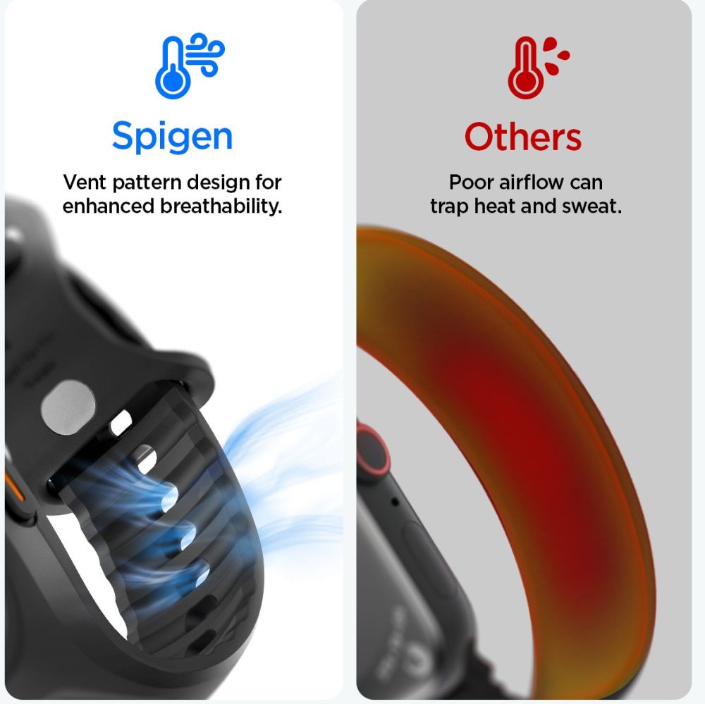 Spigen Liquid Air Pro & Hærdet Glas Til Apple Watch Ultra 1 / 2 / 3 / 4 (49 Mm) Sort