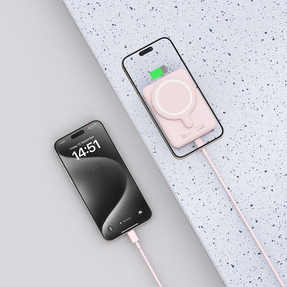 Tech Protect Pb10 Lifemag Magsafe Powerbank 5000m Ah Lyserød