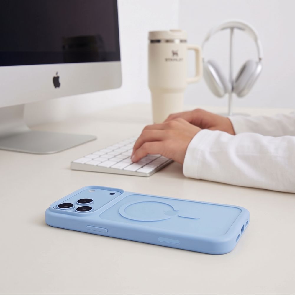 Tech Protect Magmat Magsafe Cc Iphone 17 Pro Max / 18 Pro Max Mat Lysblå