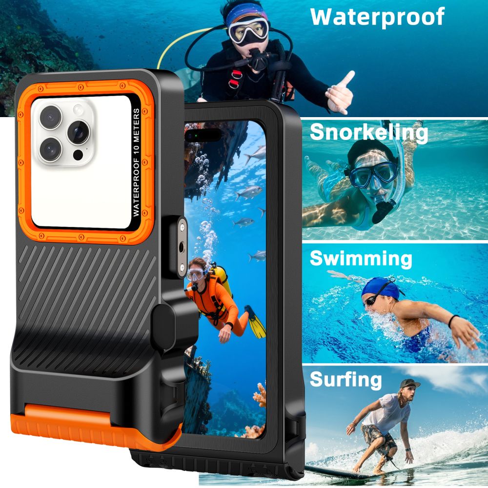 Tech Protect Ipx8 Pro Universal Vandtæt Dykkeretuis Sort/Orange