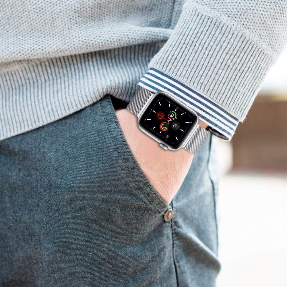 Tech Protect Milaneseband Til Apple Watch 8 / 9 / 10 / 11 / 12 / Se (40 / 41 / 42 Mm) Roséguld
