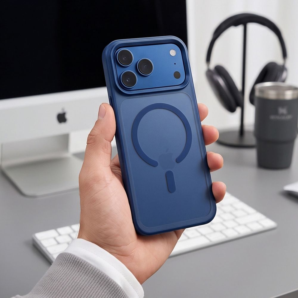 Tech Protect Magmat Magsafe Cc Iphone 17 Pro Max / 18 Pro Max Mat Dyb Blå