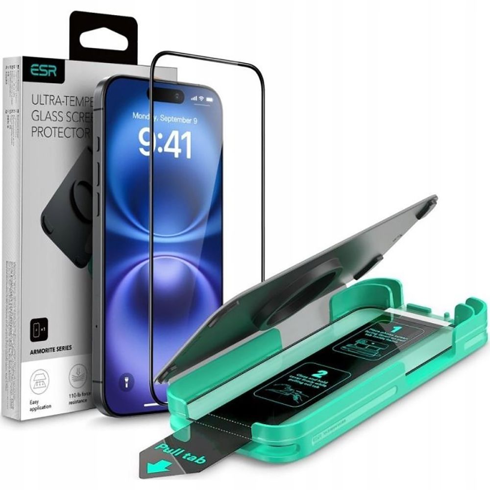 Hærdet Glas Esr Armorite Iphone 16 Pro Sort