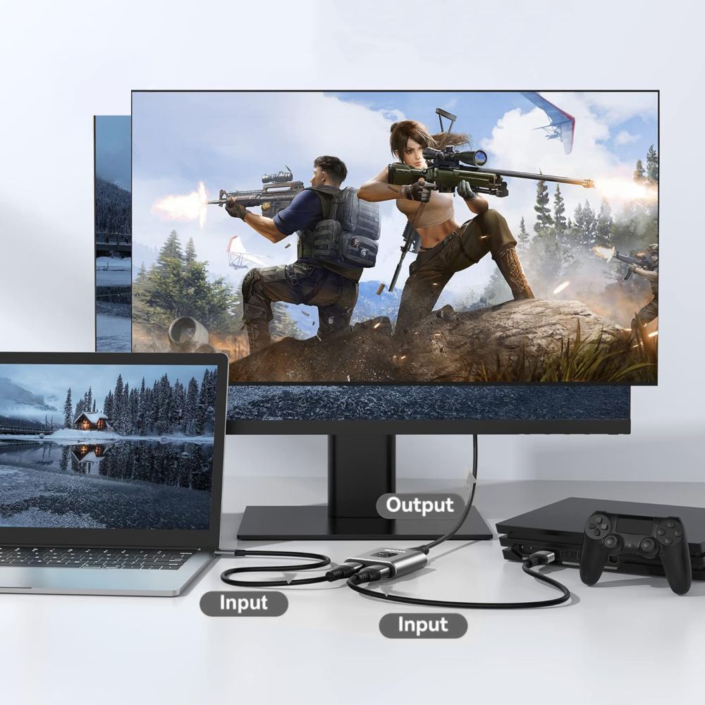 Tech Protect Hb07 Hub Adapter 2 I 1 Hdmi 4 K 60 Hz Spacegrå