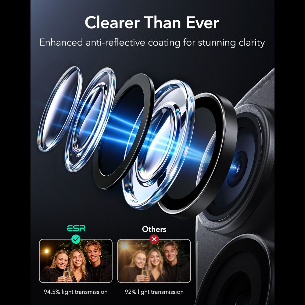 Kamera Beskyttelse Na Aparat Esr Armorite Camera Protector 2 Pack Iphone 18 Pro / 18 Pro Max Black