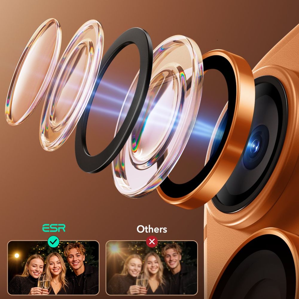 Kamera Beskyttelse Na Aparat Esr Armorite Camera Protector Iphone 14 Pro / Max / 15 Pro / Max / 16 Pro / Max / 17 Pro / Max Orange
