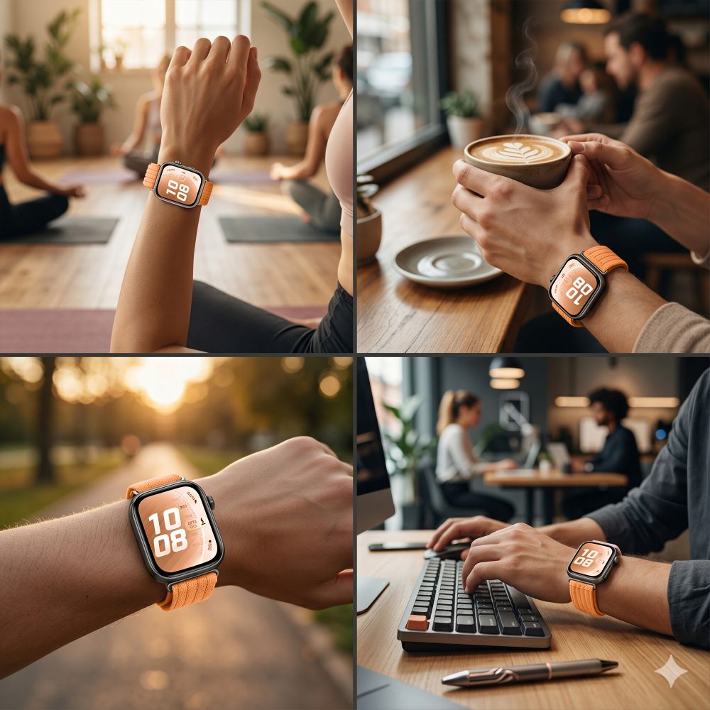 Tech Protect Nylon Sport Huawei Watch Fit 3 / 4 / 4 Pro / 5 / 5 Pro Orange