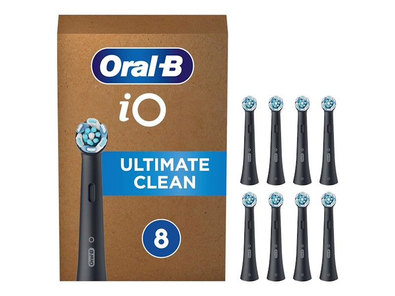 Oral-B iO Ultimate Clean Børstehoveder Sort, 8 stk.