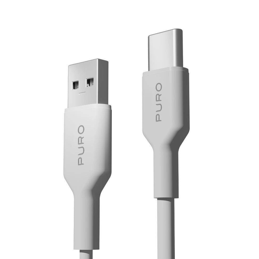 Puro 10W USB-A - USB-C Spiralkabel 1m - Hvid
