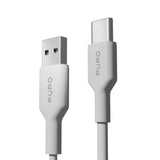 Puro 10W USB-A - USB-C Spiralkabel 1m - Hvid