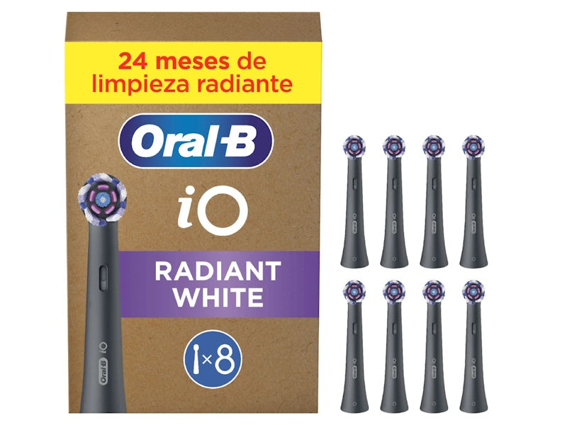 Oral-B iO Radiant White Børstehoveder Sort, 8 stk.