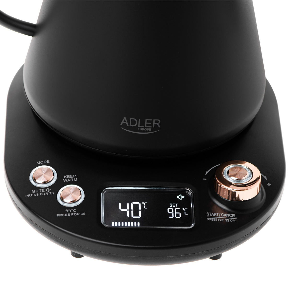Adler AD 1349 elkedel 1 L 1100 W Sort, Guld