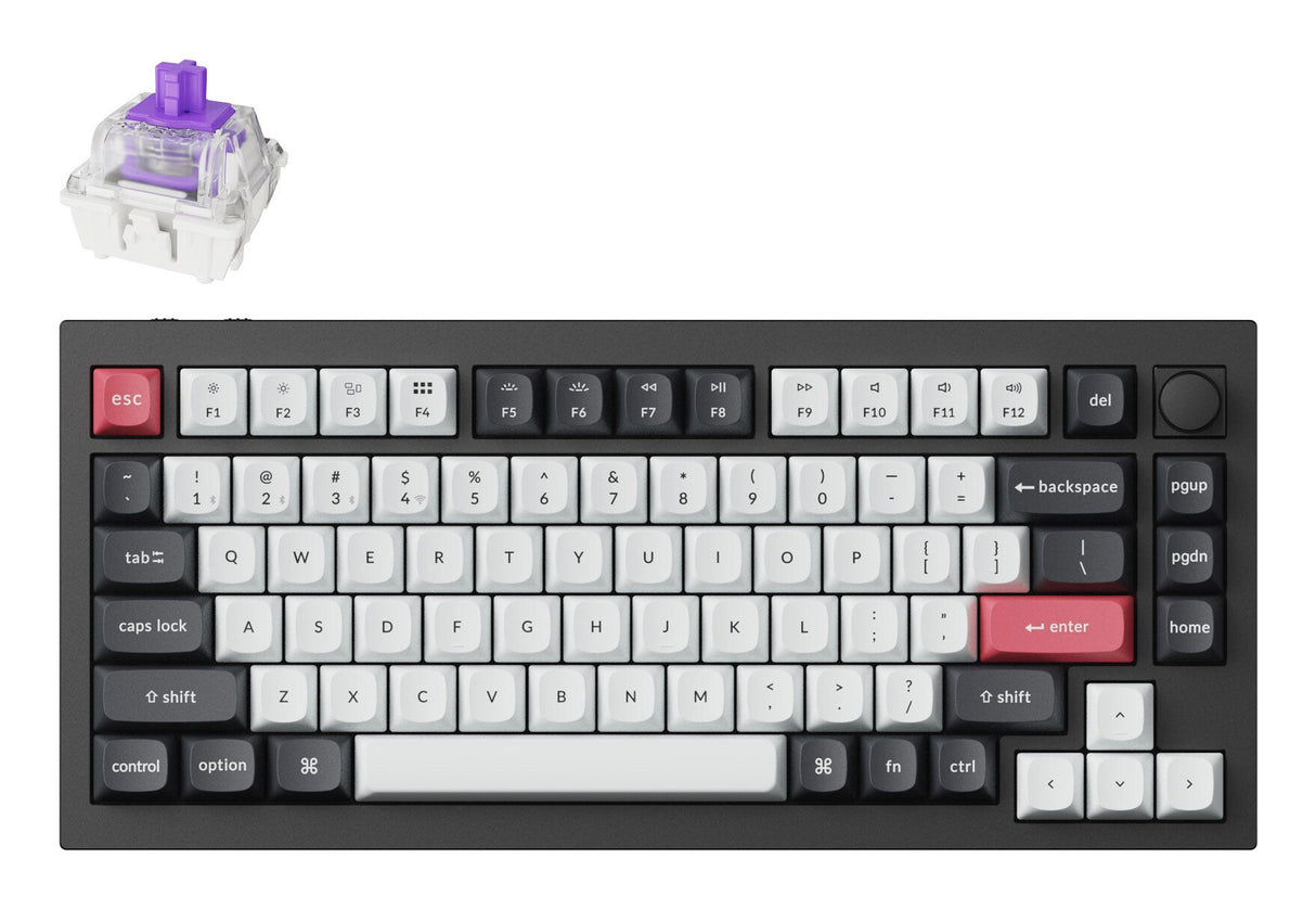 Keychron Q1 HE tastatur Universel USB + RF Wireless + Bluetooth Sort, Grå