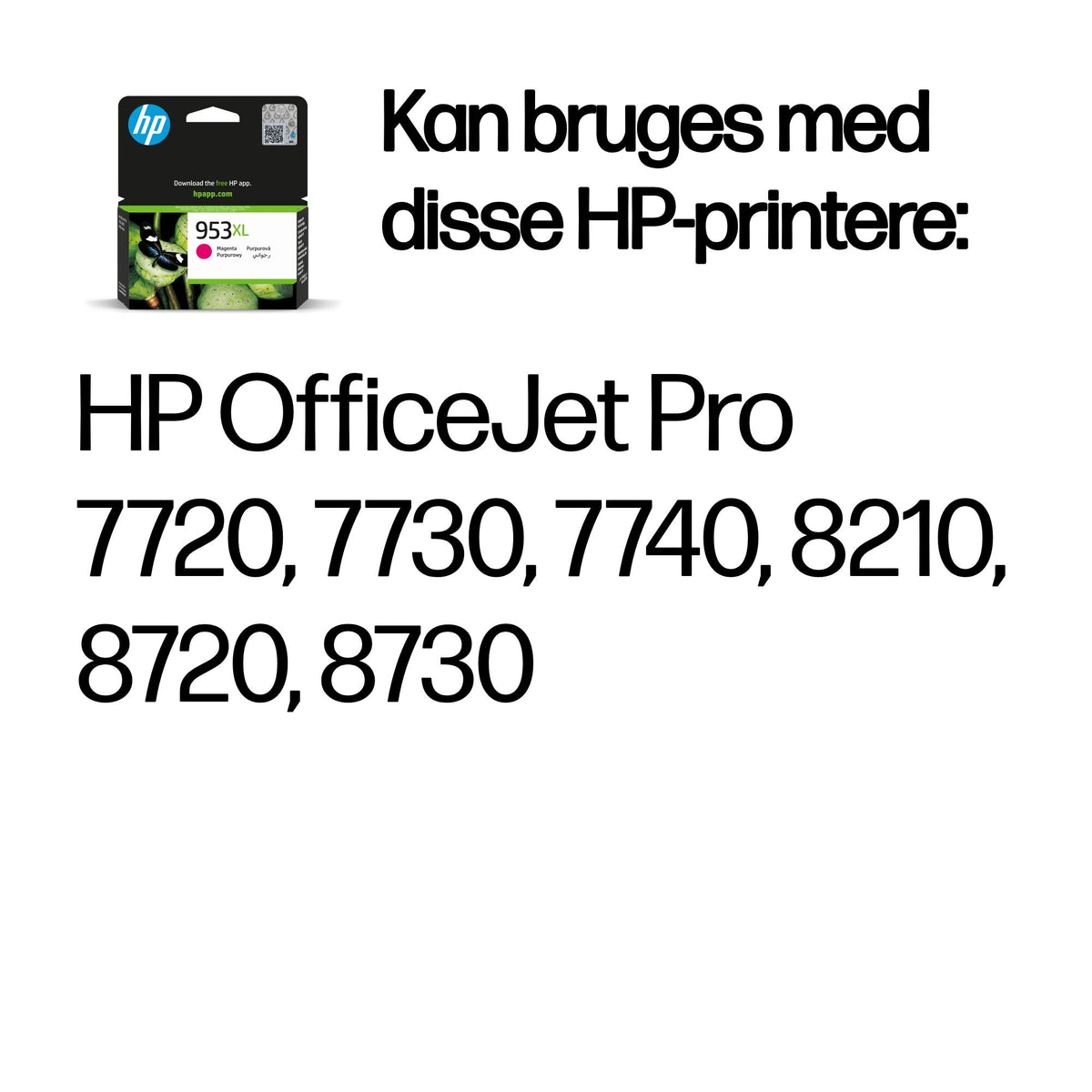 HP 953XL Magenta 1450 sider Blæk F6U17AE