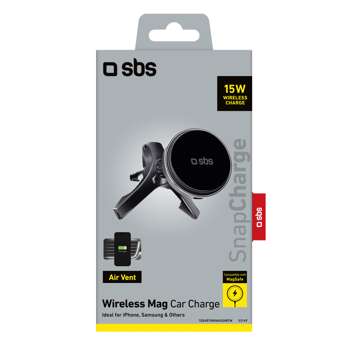 SBS TESUPMAGWIR15W holder Aktiv holder Mobiltelefon/Smartphone Sort