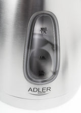 Adler AD1223 elkedel 1,7 L 2000 W Sort, Rustfrit stål