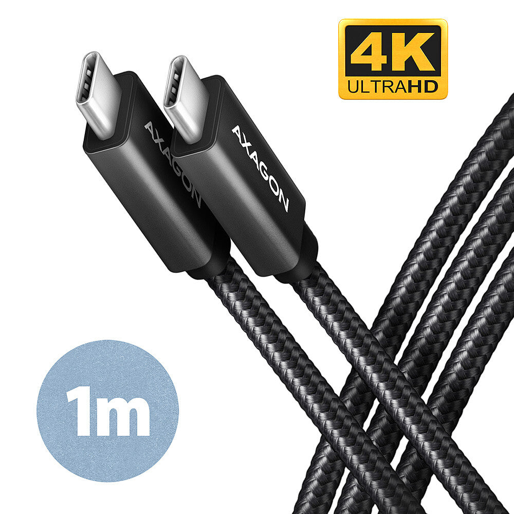 Axagon BUCM32-CM10AB USB-kabel USB 3.2 Gen 2x2 1 m USB C 20 Gbit/sek. 100 W Sort