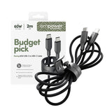 PanzerGlass empower™ by ® Racing 60W USB-C to USB-C Kabel | USB 2.0 | 2M | Space Black
