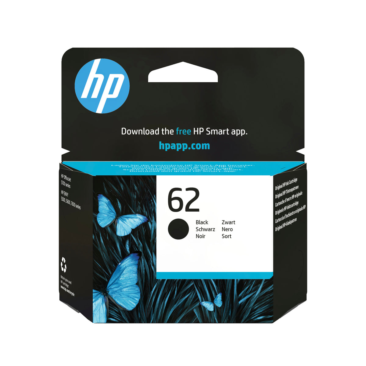 HP 62 Sort 200 sider Blæk C2P04AE