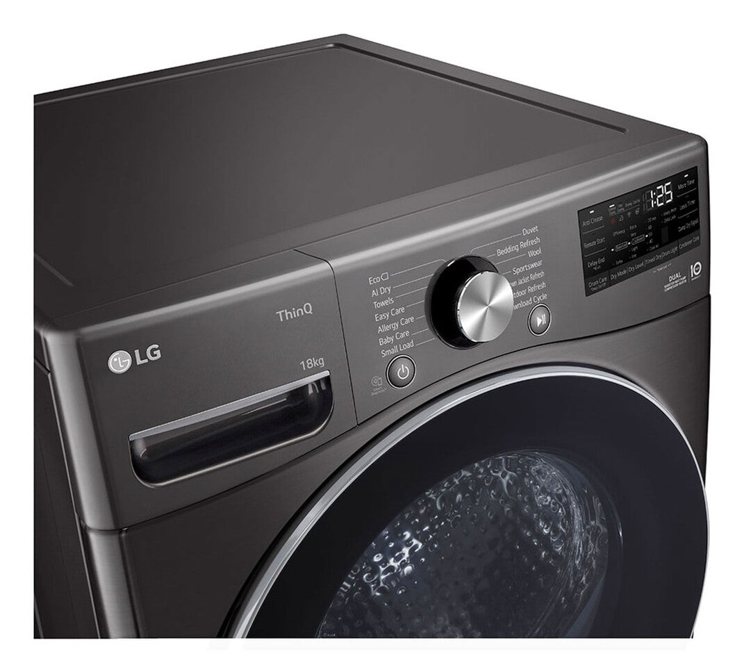LG RH18U8JVCW tørretumbler Fritstående Front-læsning 18 kg Sort