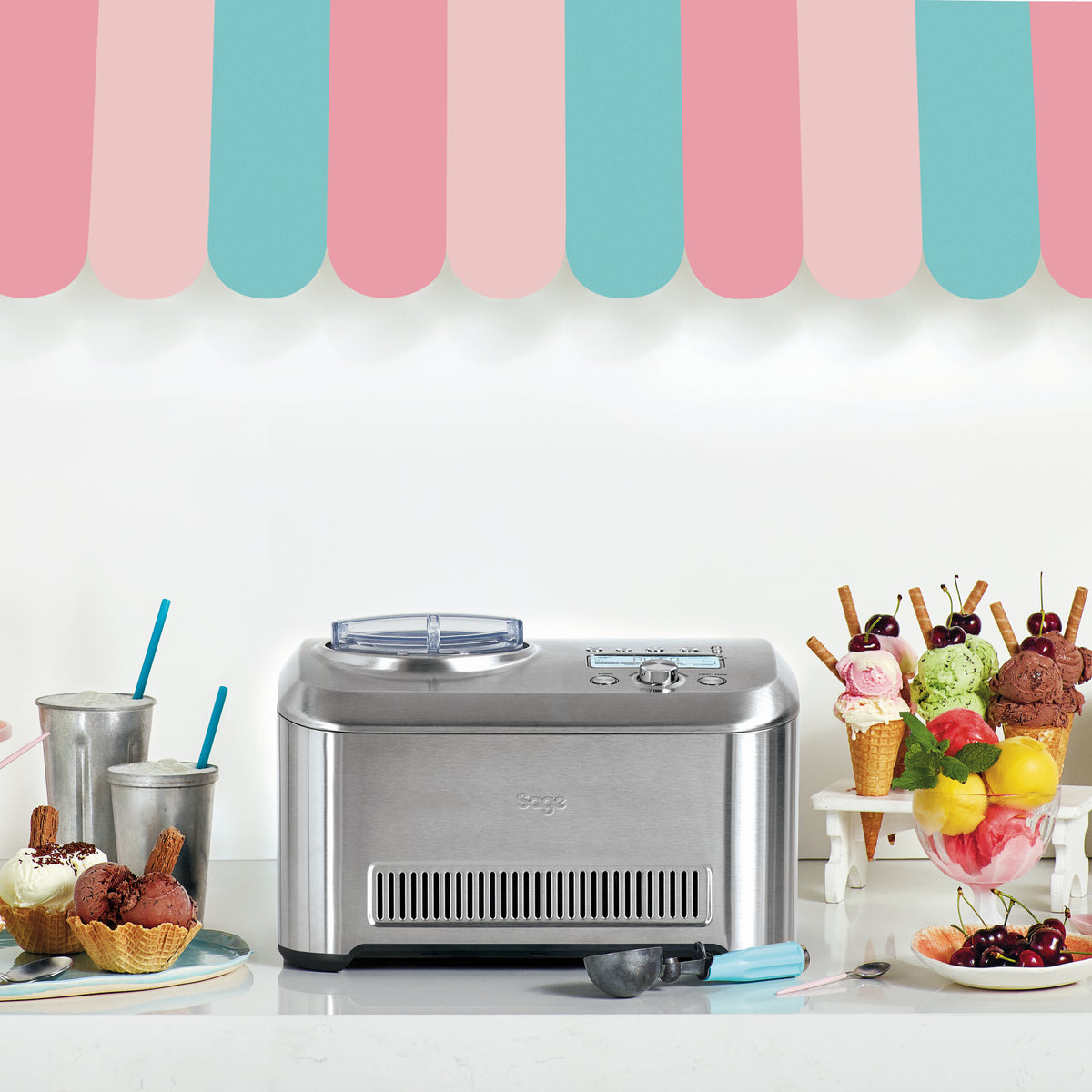 Sage Sorbetblender 1liter 200W Børstet rustfrit stål