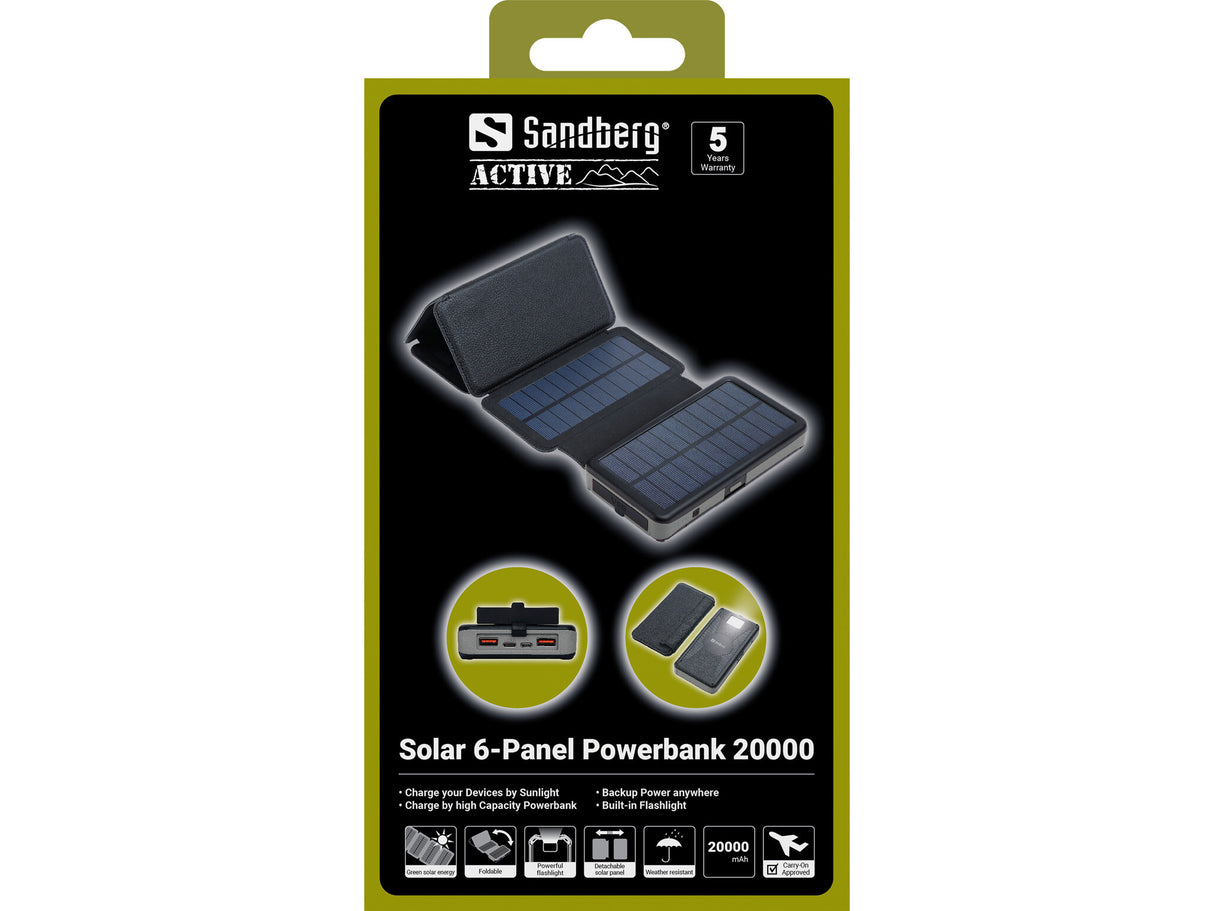Sandberg 420-73 powerbank Lithium polymer (LiPo) 20000 mAh Sort