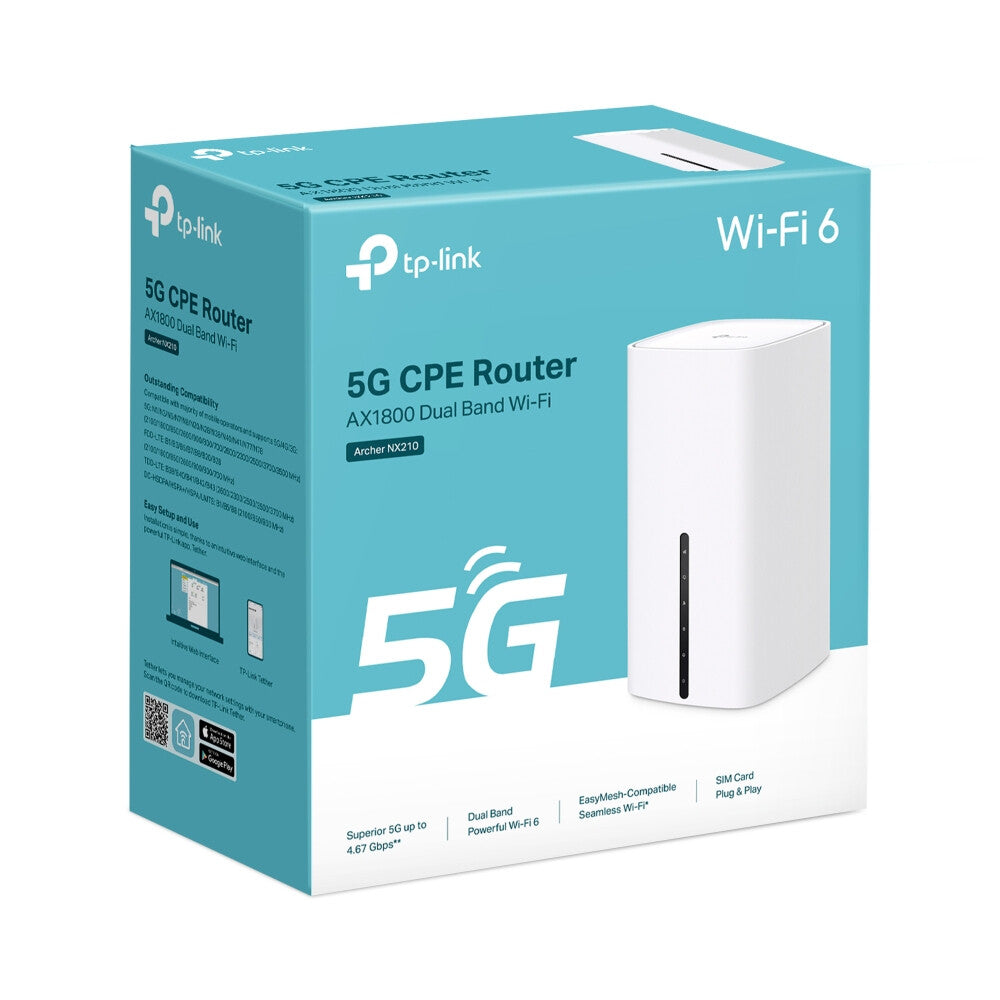 TP-Link Archer NX210 trådløs router Gigabit Ethernet Dual-band (2,4 GHz / 5 GHz) 5G Hvid