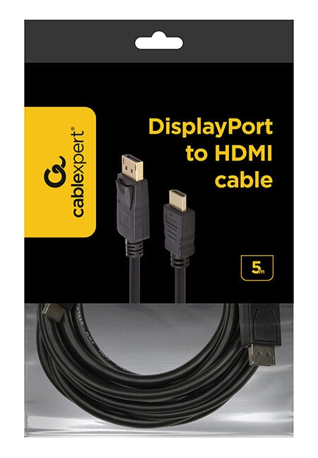 Gembird CC-DP-HDMI-5M videokabel adapter DisplayPort HDMI Type A (Standard) Sort