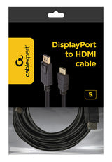 Gembird CC-DP-HDMI-5M videokabel adapter DisplayPort HDMI Type A (Standard) Sort