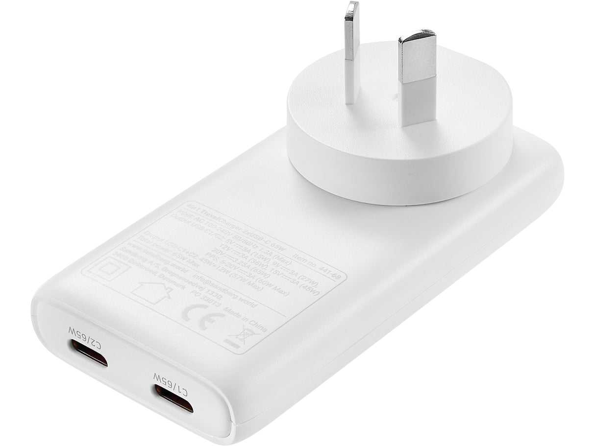SANDBERG 4in1 TravelCharger 2xUSB-C 65W