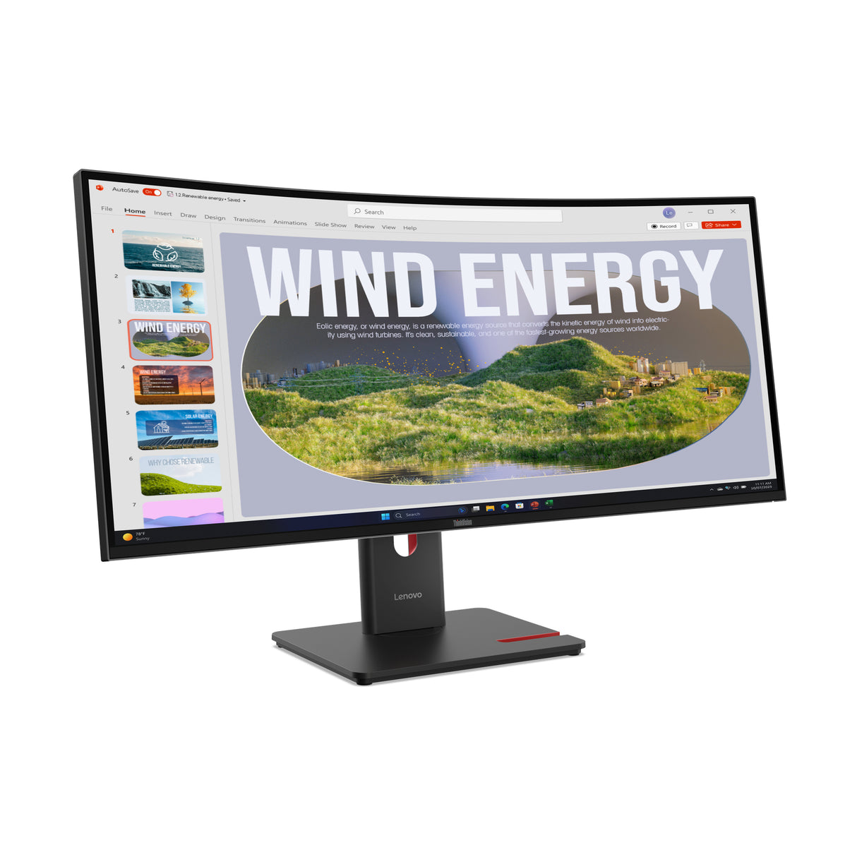 Lenovo ThinkVision T34WD-40 LED display 86,4 cm (34") 3440 x 1440 pixel Wide Quad HD Sort