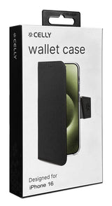 Celly WALLY1078 mobiltelefon etui 15,5 cm (6.1") Tegnebogsetui Sort