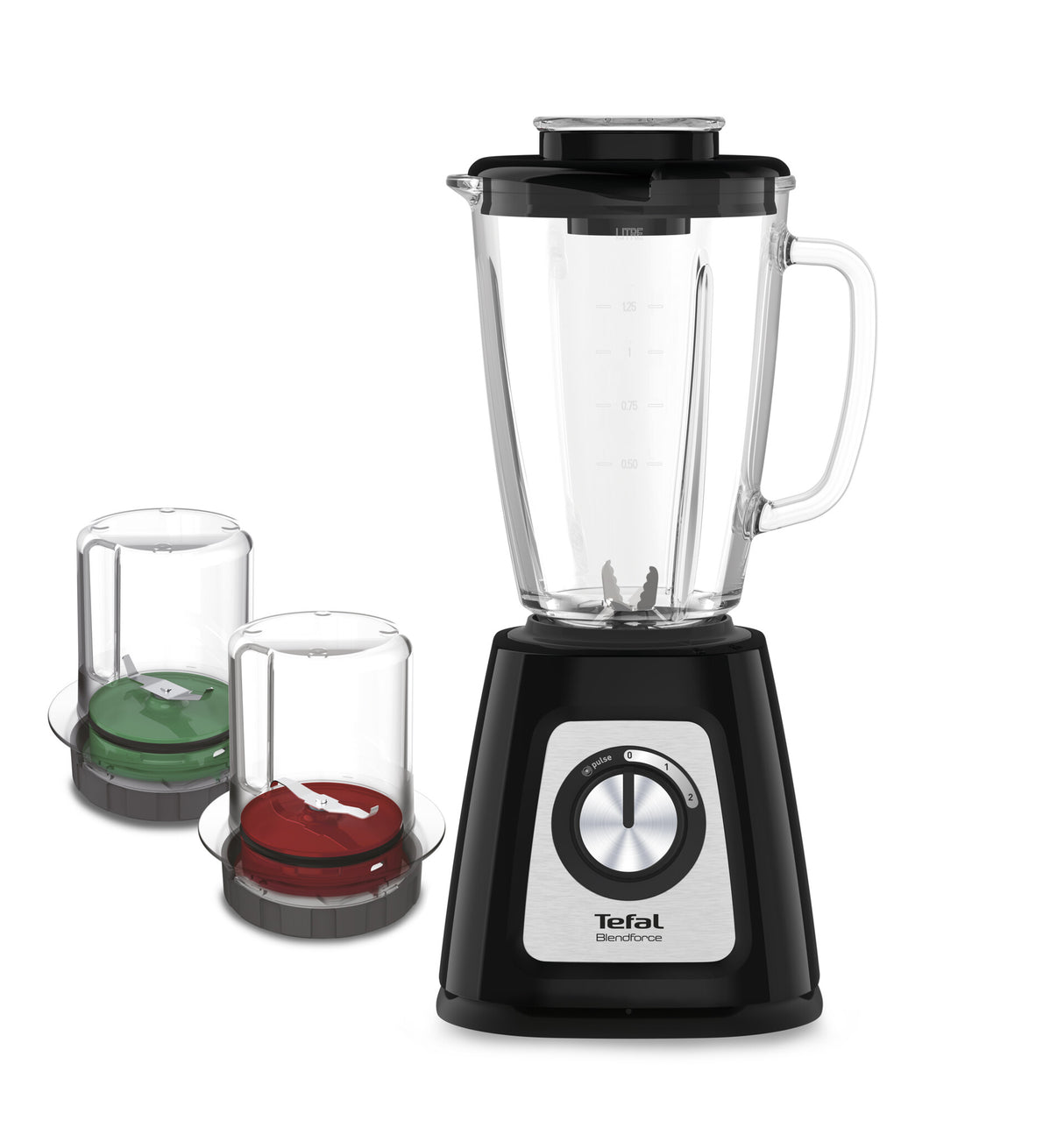 Tefal BlendForce II BL4388 blender 1,25 L Bordplade blender 800 W Sort, Børstet stål