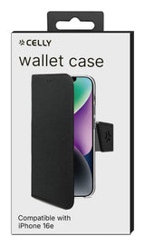 Celly WALLY mobiltelefon etui 15,5 cm (6.1") Tegnebogsetui Sort