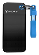Verbatim Pocket SSD 256 GB USB Type-C 3.2 Gen 2 (3.1 Gen 2) Sort, Blå