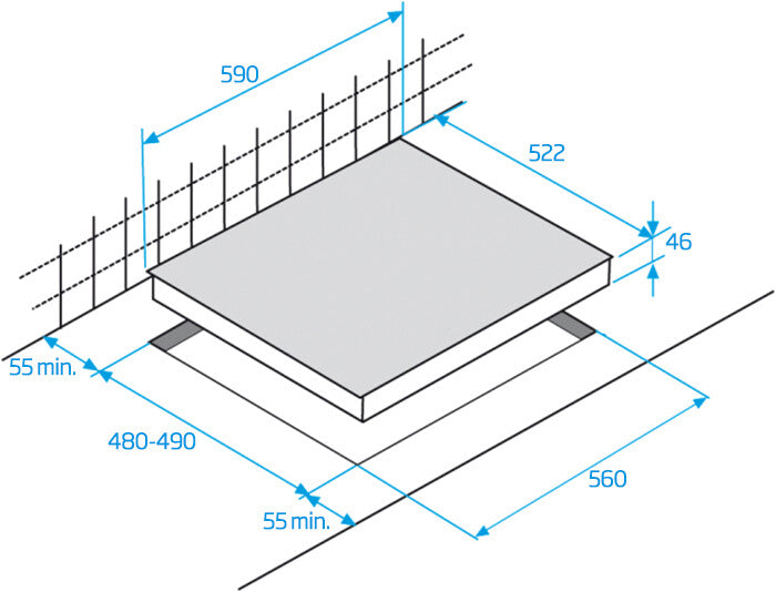 Beko HILW64222S kogeplade Sort Indbygget Gaskomfur 4 zone(s)