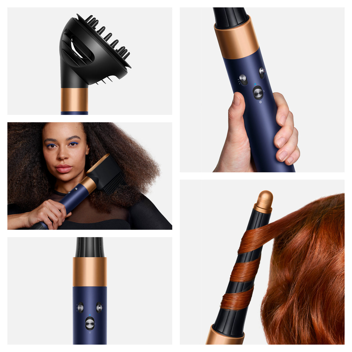 Dyson Airwrap I.D. Curly + Coily Multi-Style Complete Long Styler og Dryer HS08 Prussian Blue/Copper EU 107451-01