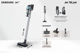 Samsung Jet 75E Pet VS20B75AGR1 Støvsuger Pind/håndholdt 200W 0.8liter Black ChroMetal/teal mint