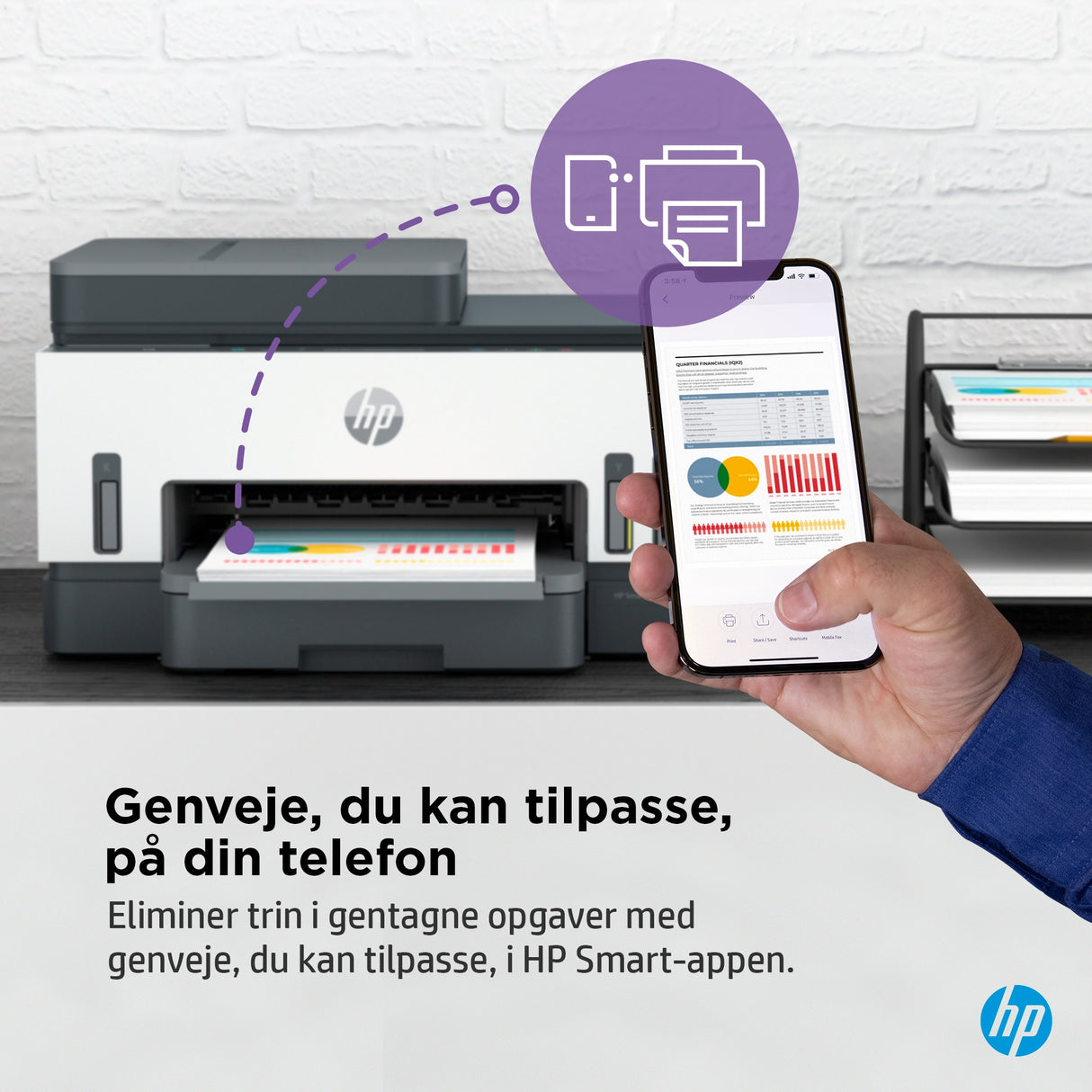 HP Smart Tank 7305 Trådløst All-in-One Farve Printer, Tosidet print; Kopimaskine, scanner