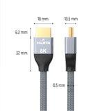 Wozinsky kabel HDMI 2.1 8K 60 Hz 48 Gbps / 4K 120 Hz / 2K 144 Hz 1 m Sølv (WHDMI-10)