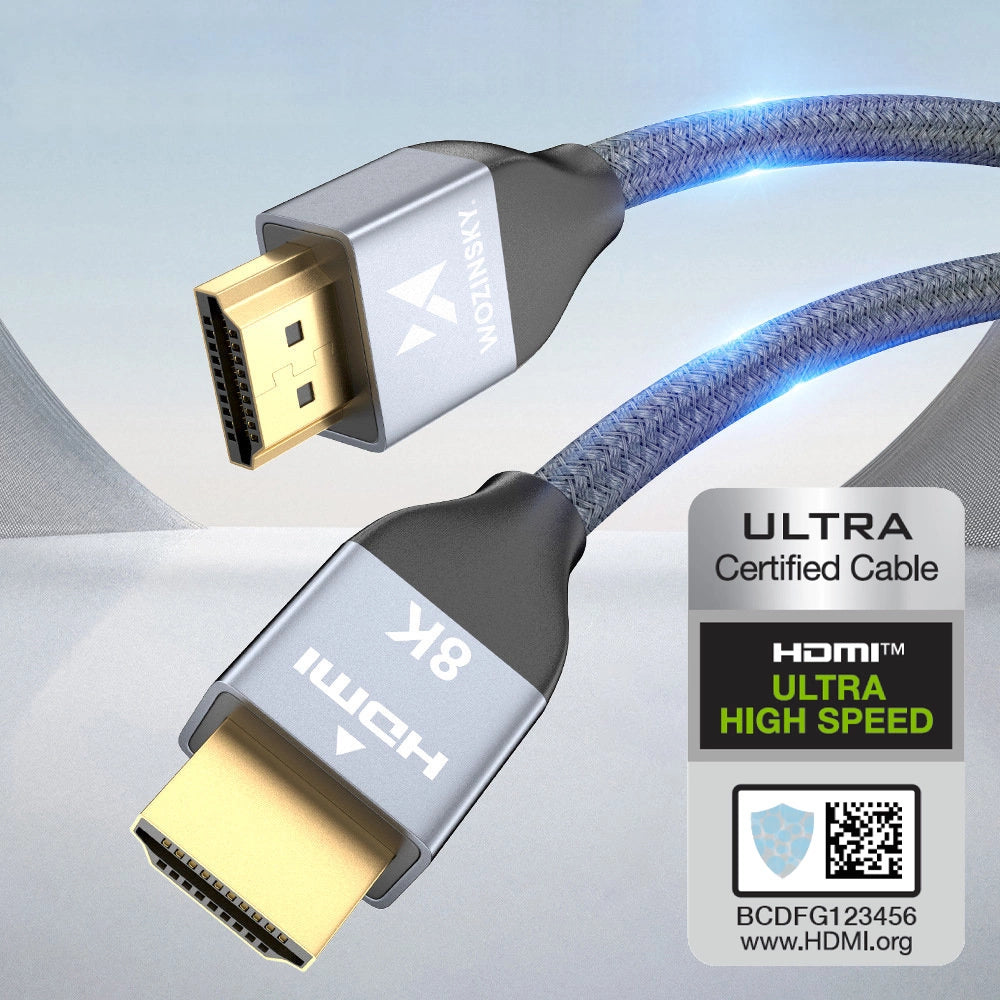 Wozinsky kabel HDMI 2.1 8K 60 Hz 48 Gbps / 4K 120 Hz / 2K 144 Hz 2 m sølv (WHDMI-20)