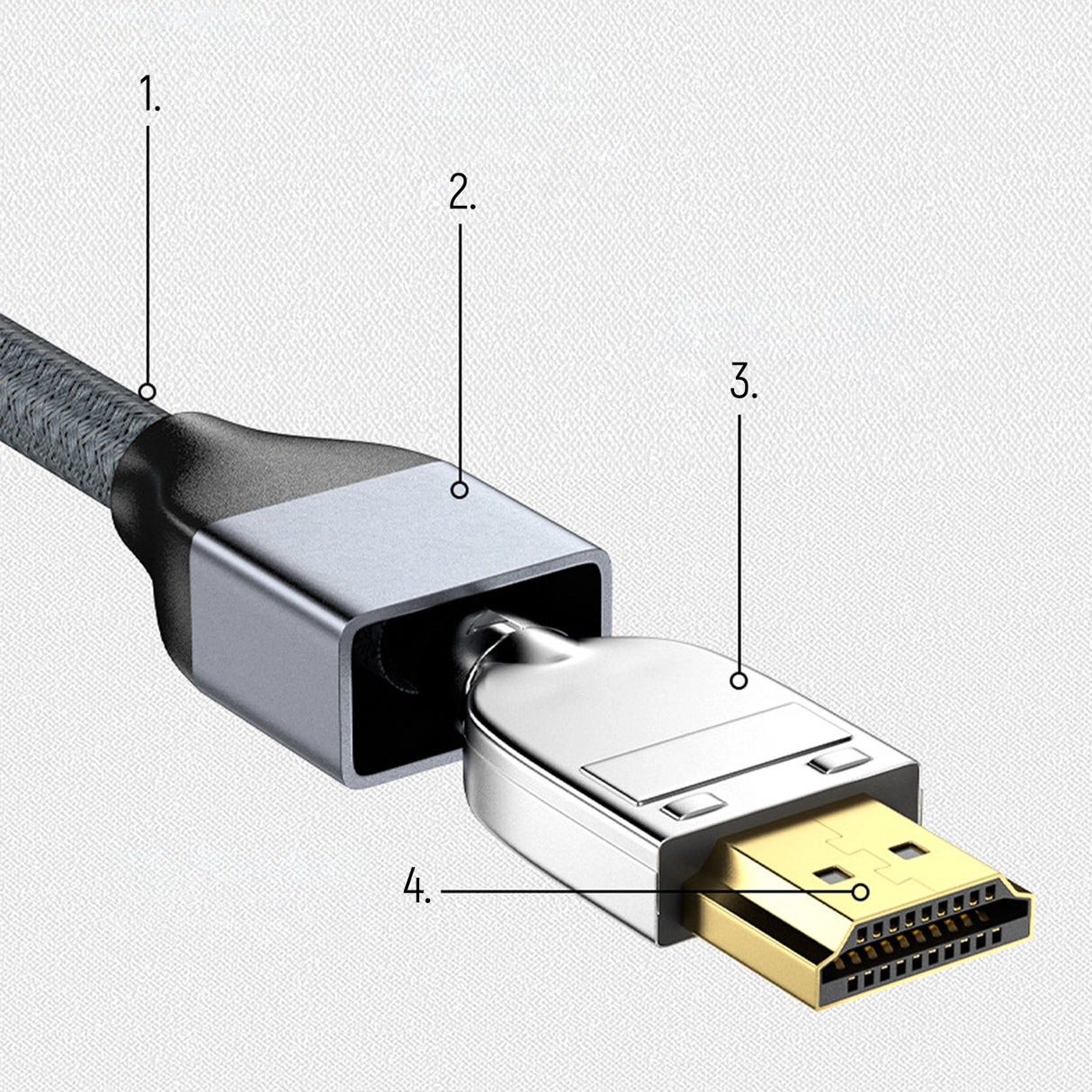 Wozinsky kabel HDMI 2.1 8K 60 Hz 48 Gbps / 4K 120 Hz / 2K 144 Hz 5 m Sølv (WHDMI-50)