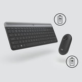 Logitech 920-009204 tastatur Mus inkluderet Universel RF trådløst QWERTY US International Grafit
