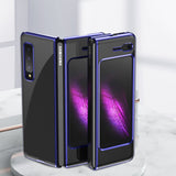 Plating Case Hard case Elektroplateret ramme Cover til Samsung Galaxy Fold blå