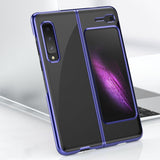 Plating Case Hard case Elektroplateret ramme Cover til Samsung Galaxy Fold blå