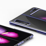 Plating Case Hard case Elektroplateret ramme Cover til Samsung Galaxy Fold blå