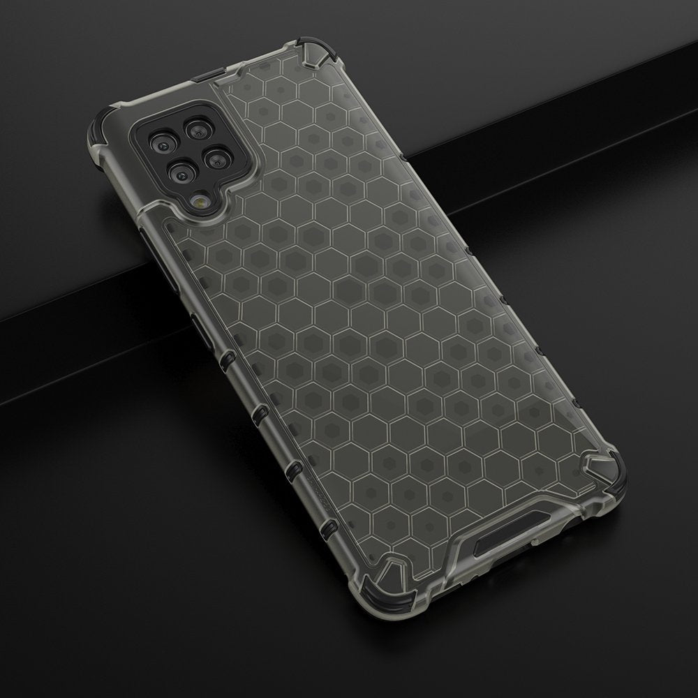 Honeycomb Case armor cover med TPU Bumper til Samsung Galaxy A42 5G sort